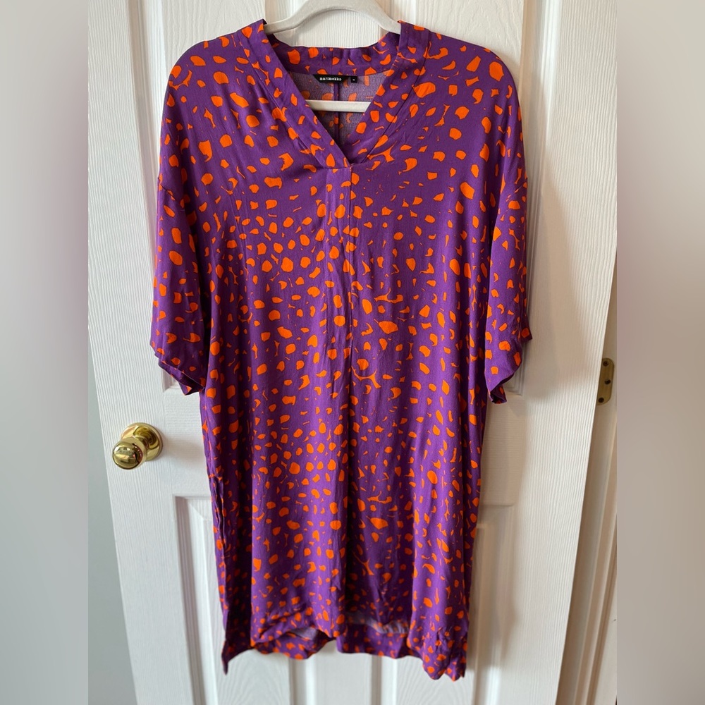 Marimekko Reija Purple and Orange Tunic Dress sz m